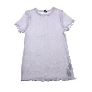 Out from Under For Urban Outfitters Lilac Sheer Metallic Knit Top Purple S